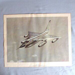 VINTAGE 1950’s B-58 HUSTLER AIR FORCE USAF SUPERSONIC JET 14” x 18” PRINT